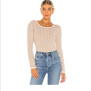 Monaco Bodysuit in Camel Combo One Grey Day SMALL - Chic Cream Houndstooth